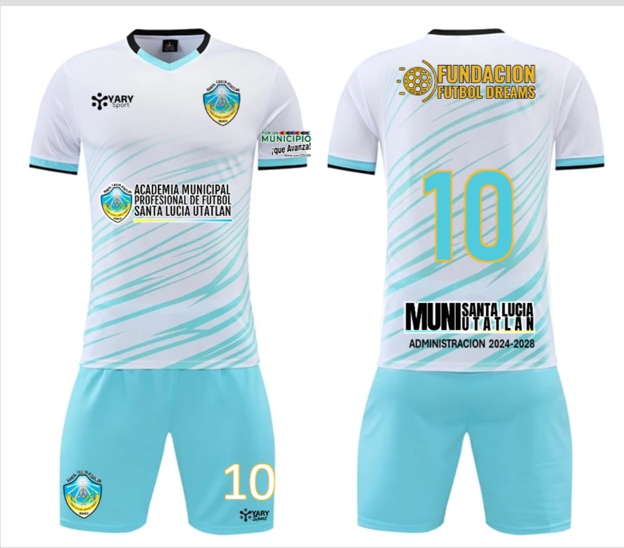 Uniforme de juego personalizado para academia de fútbol.